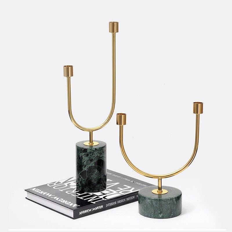 Olinda Retro Brass Candlesticks