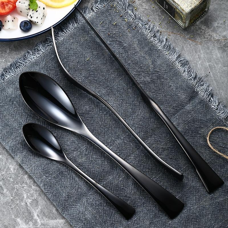 Jet Elegant Black Flatware Set