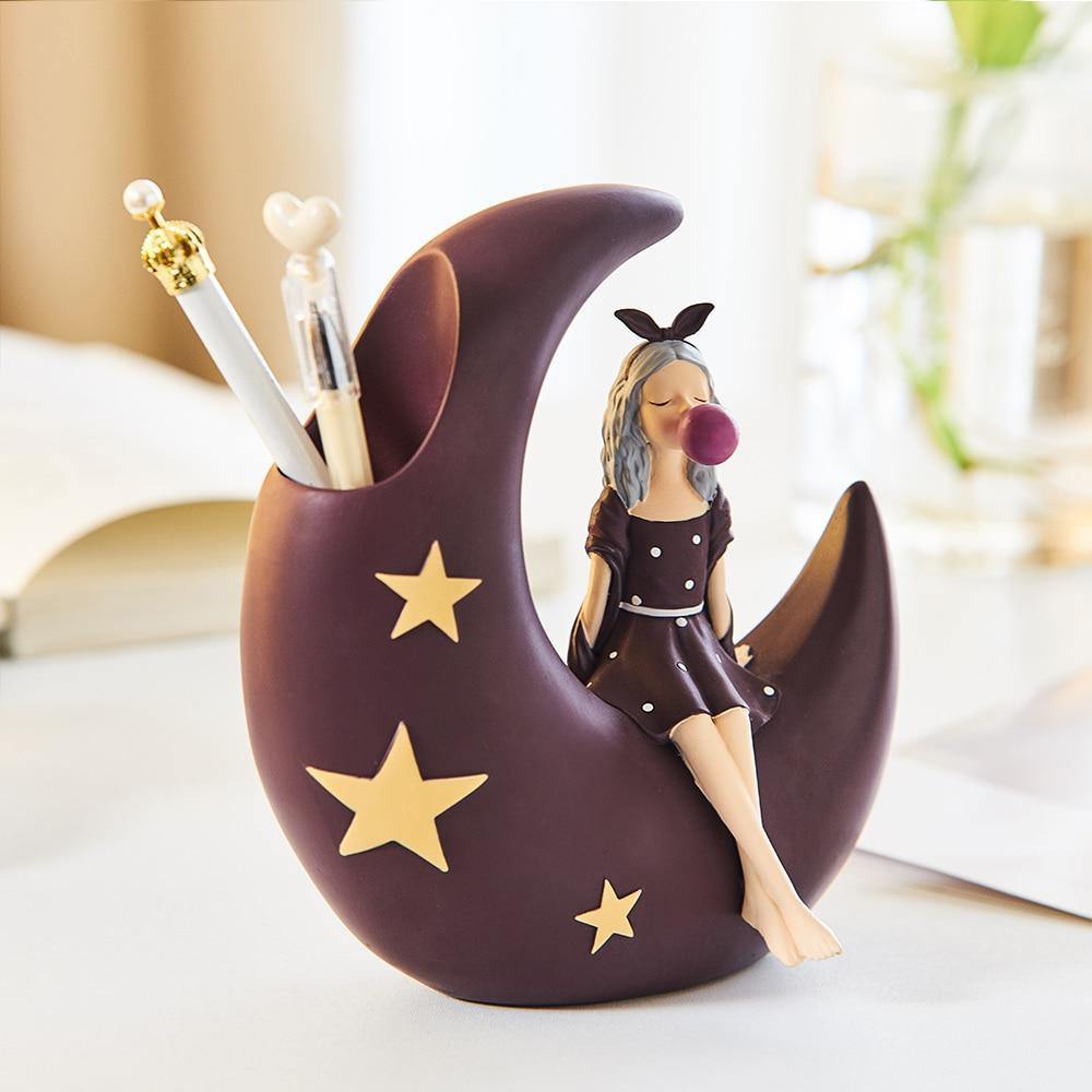 Cute Girl Pen Holder - Nordic Side - cute, girl, holder, pen