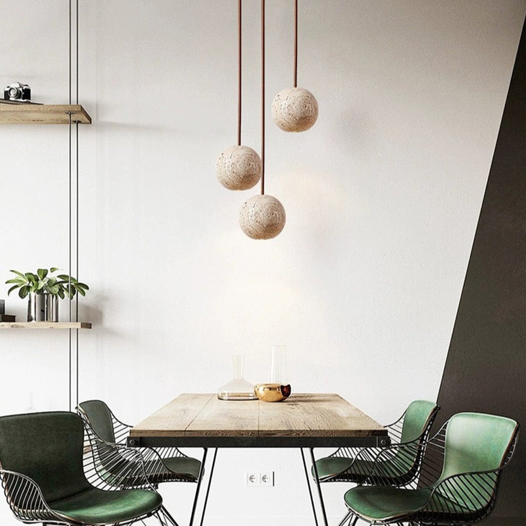 Travertine Spherical Pendant