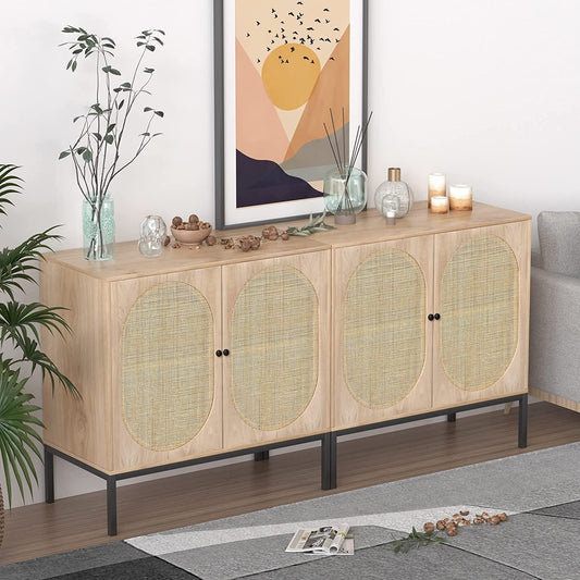 Buffet Natural Rattan Sideboard Cabinet