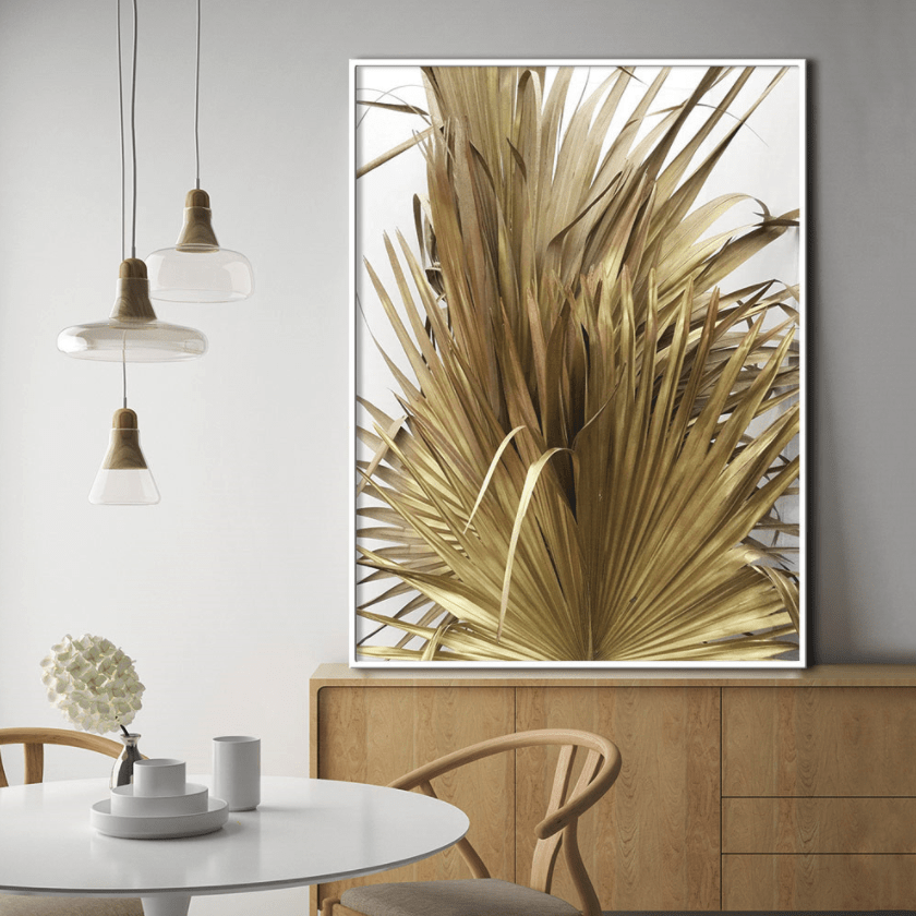 Golden Leaf Stretched Canvas - Nordic Side - 1 Piece, Acrylic Image, canvas art, Canvas Image, spo-enabled