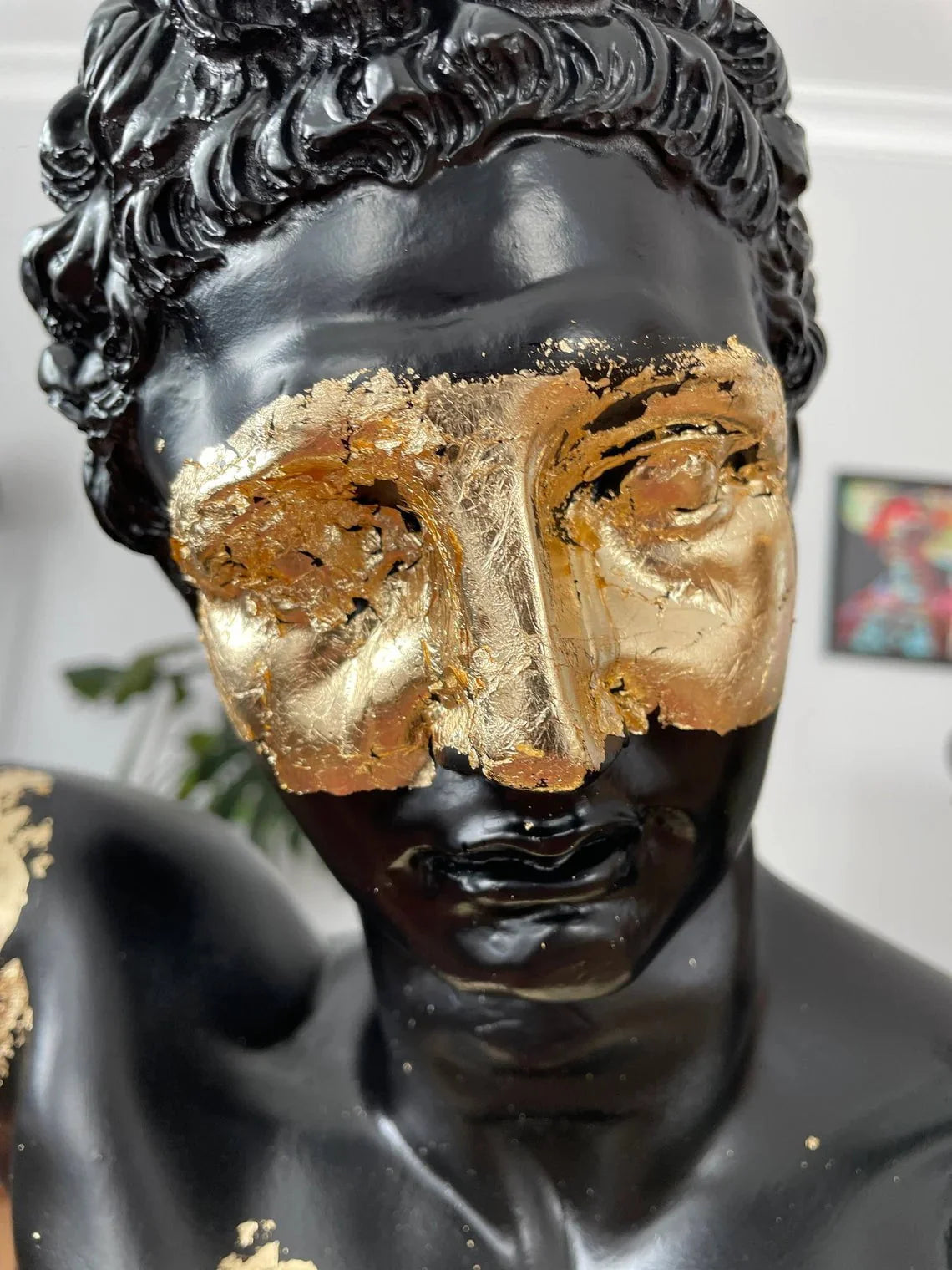 Hermes Black with Gold Sculpture