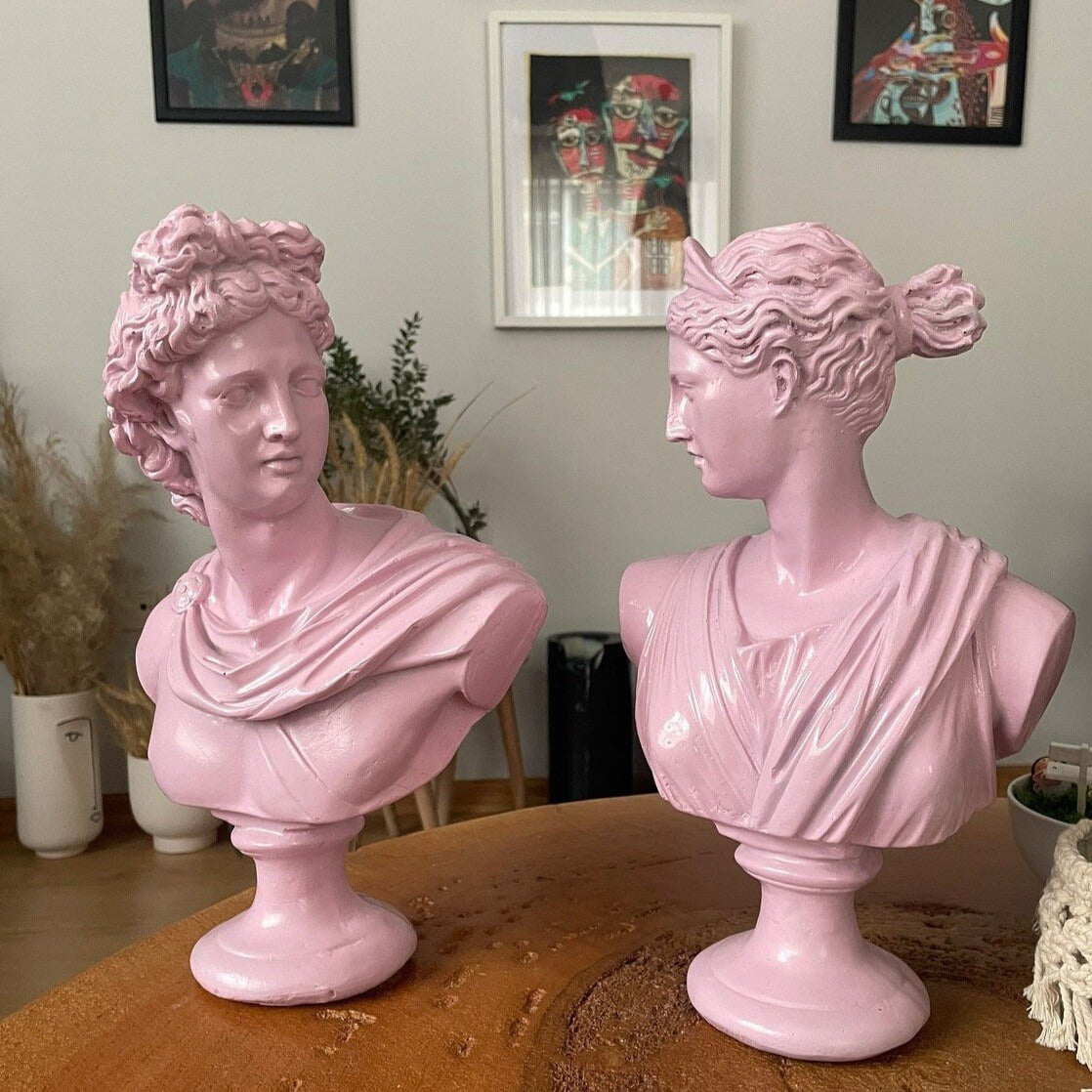 Artemis and Apollo Pink Sculpture