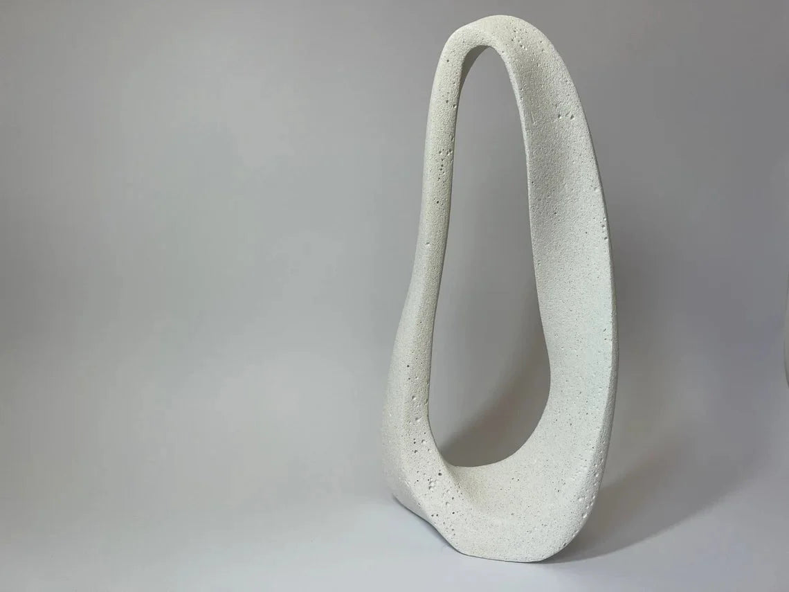 Mobius White Abstract Stone Sculpture