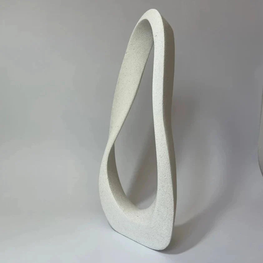 Mobius White Abstract Stone Sculpture