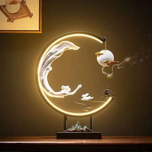 Celestial Lady Flying To The Moon Incense Burner Lamp