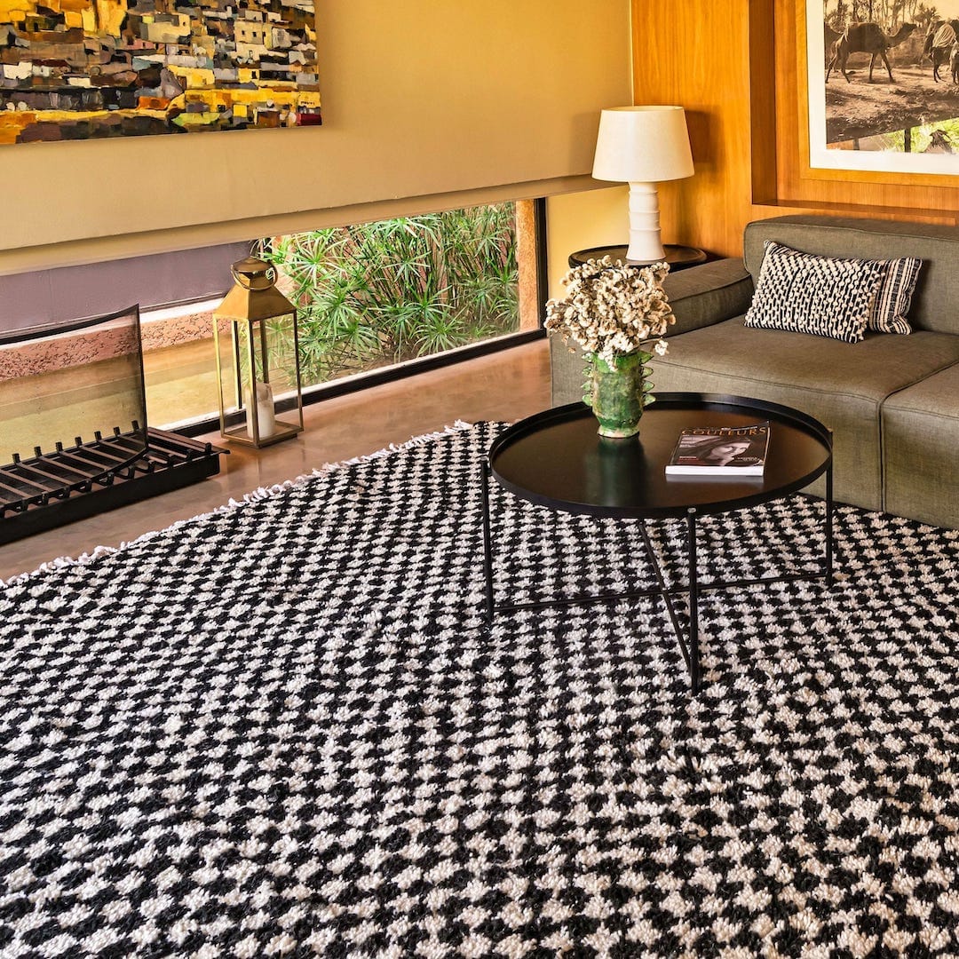 Checkered Shag Moroccan Rug