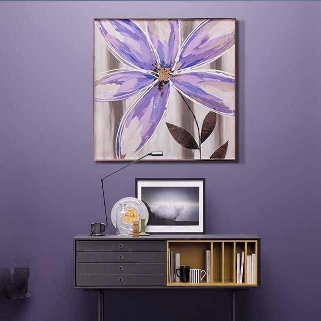 Lavender Flora Stretched Canvas - Nordic Side - 3 piece, canvas art, Canvas Image, spo-enabled