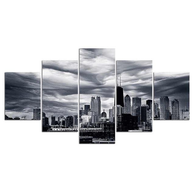 Black in the City Stretched Canvas - Nordic Side - 5 Piece, Acrylic Image, canvas art, Canvas Image, spo-enabled