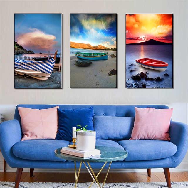 Sail in Sky Stretched Canvas - Nordic Side - 3 piece, Acrylic Image, canvas art, Canvas Image, spo-enabled