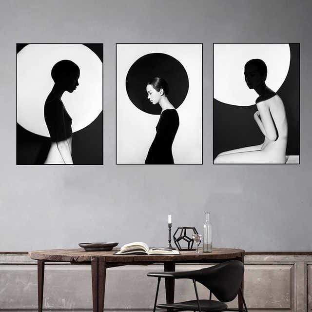 Modern Woman Stretched Canvas - Nordic Side - 3 piece, Acrylic Image, canvas art, Canvas Image, spo-enabled