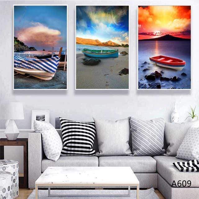 Sail in Sky Stretched Canvas - Nordic Side - 3 piece, Acrylic Image, canvas art, Canvas Image, spo-enabled