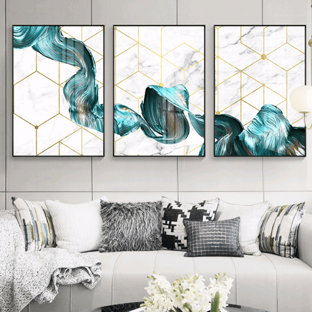 Flow in Time Stretched Canvas - Nordic Side - 3 piece, Acrylic Image, canvas art, Canvas Image, spo-enabled