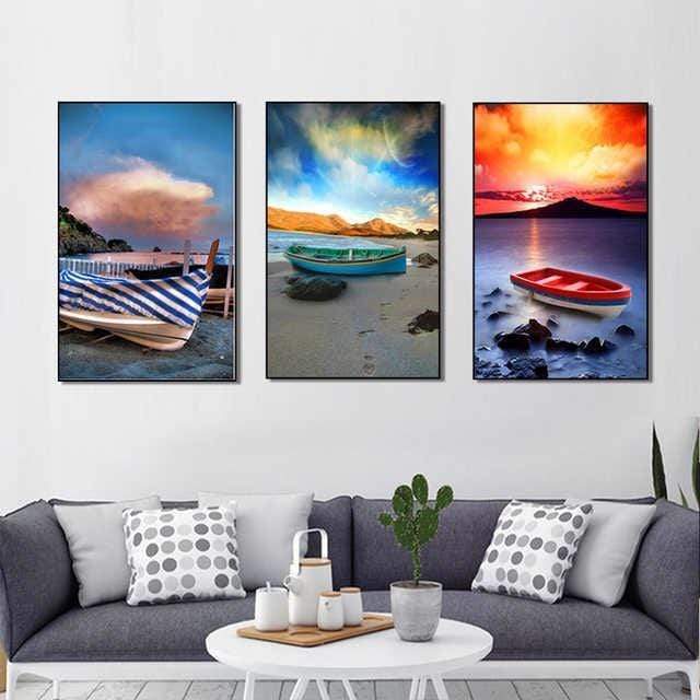 Sail in Sky Stretched Canvas - Nordic Side - 3 piece, Acrylic Image, canvas art, Canvas Image, spo-enabled