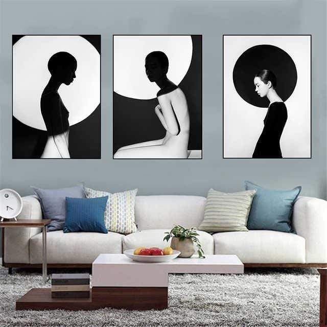 Modern Woman Stretched Canvas - Nordic Side - 3 piece, Acrylic Image, canvas art, Canvas Image, spo-enabled