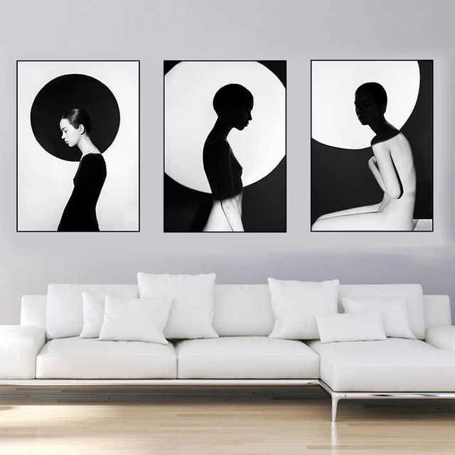 Modern Woman Stretched Canvas - Nordic Side - 3 piece, Acrylic Image, canvas art, Canvas Image, spo-enabled