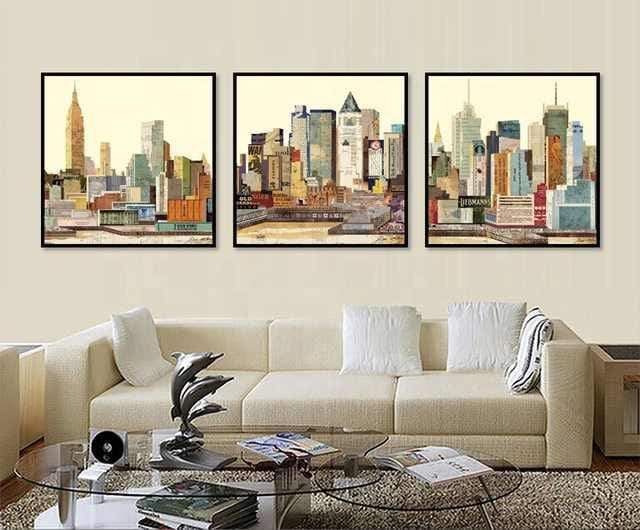 Concrete Jungle Stretched Canvas - Nordic Side - 3 piece, canvas art, Canvas Image, spo-enabled