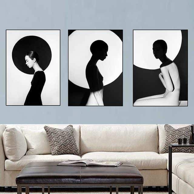 Modern Woman Stretched Canvas - Nordic Side - 3 piece, Acrylic Image, canvas art, Canvas Image, spo-enabled