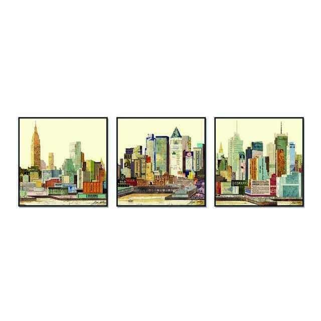 Concrete Jungle Stretched Canvas - Nordic Side - 3 piece, canvas art, Canvas Image, spo-enabled