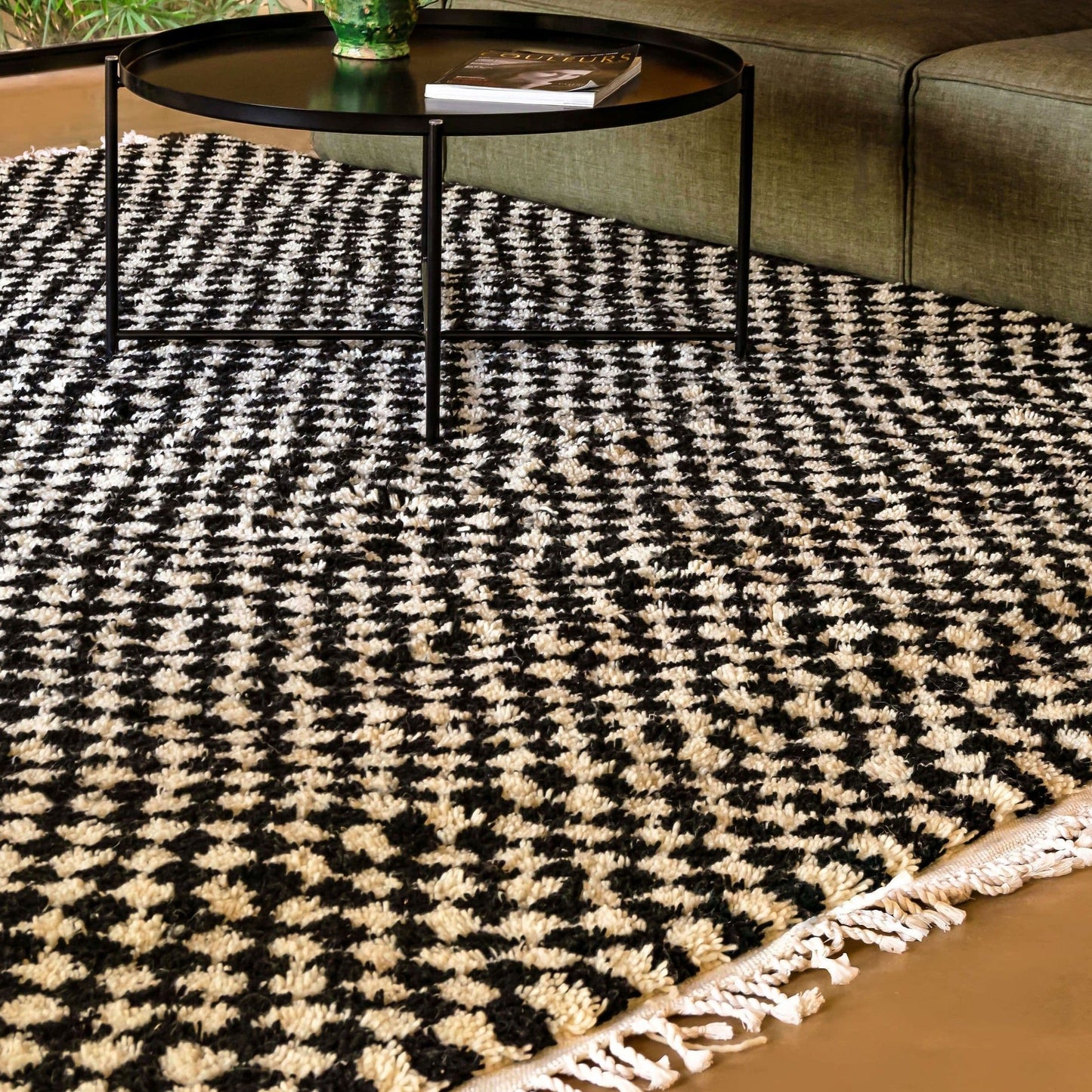 Checkered Shag Moroccan Rug