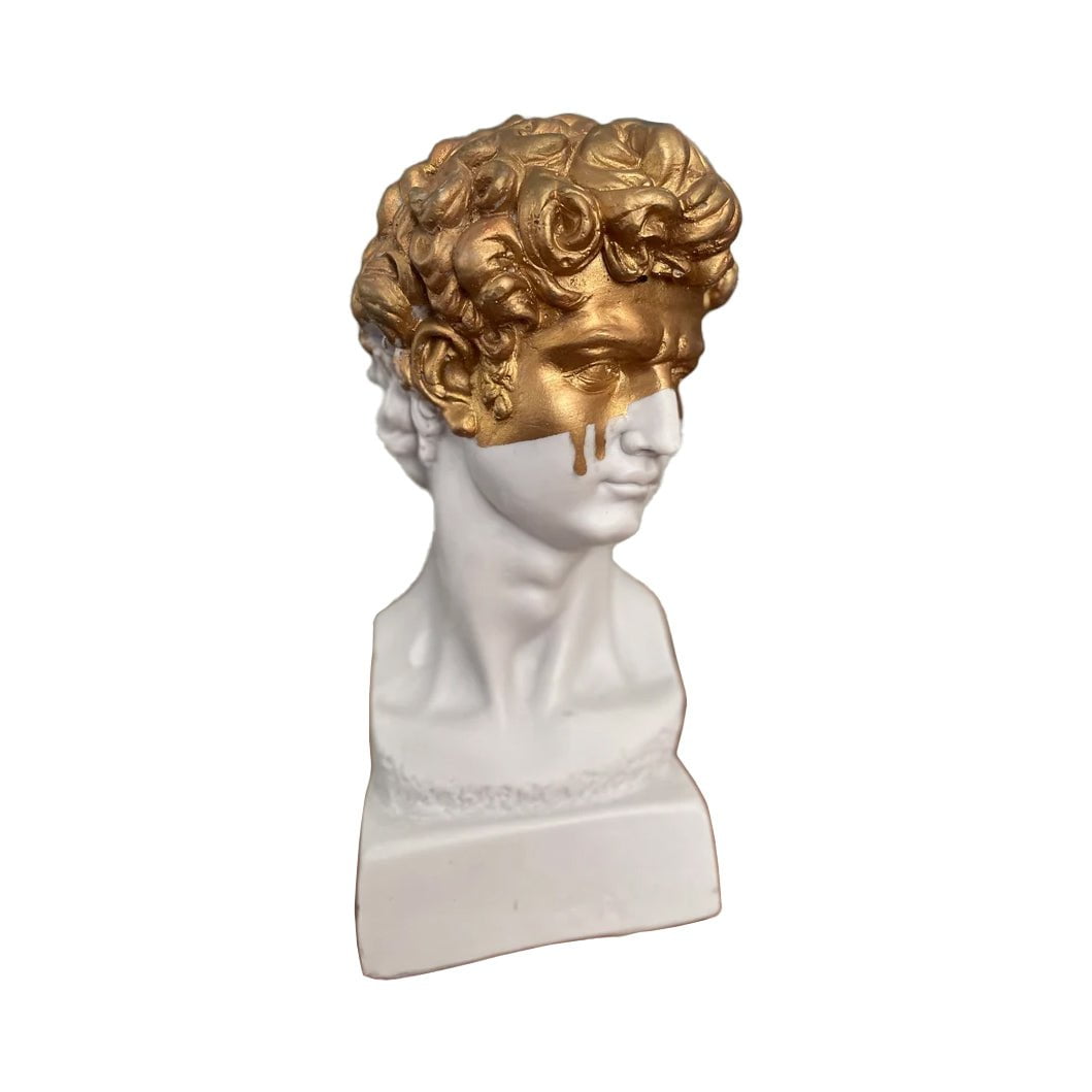 David in White & Gold Sculpture