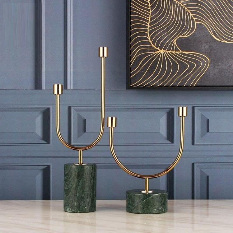 Olinda Retro Brass Candlesticks