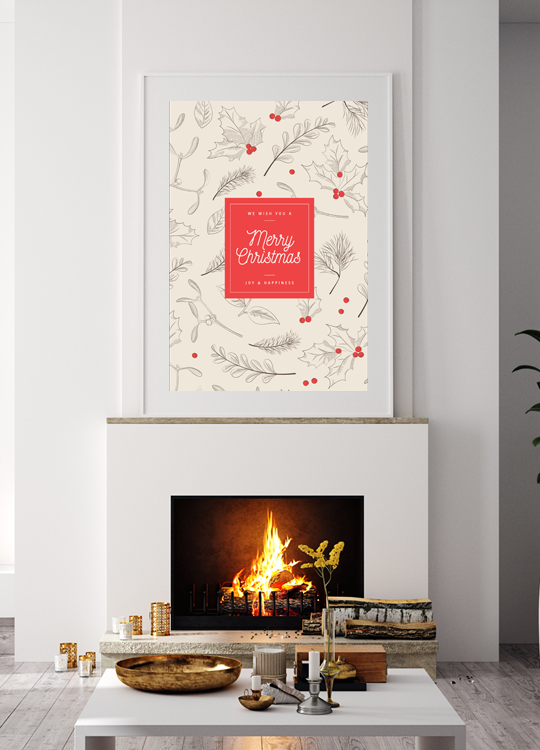 Muted Tones Merry Christmas Print - Nordic Side - 