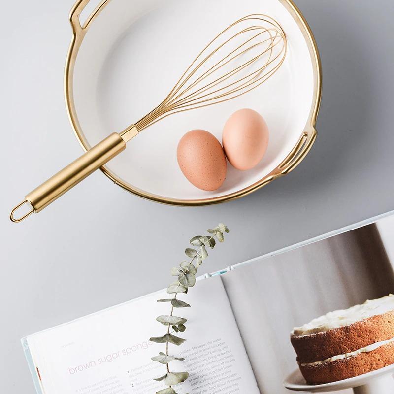 Golden Elegant Stainless Steel Egg Beater