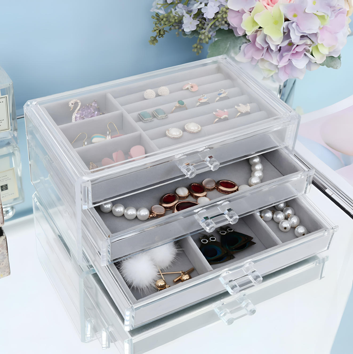 Jewellery Velvet Jewelry Display Organizer | Organization | NordicAbode.com