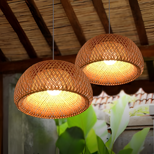 Halo Bamboo Pendant Lantern Shade | Lighting | NordicAbode.com