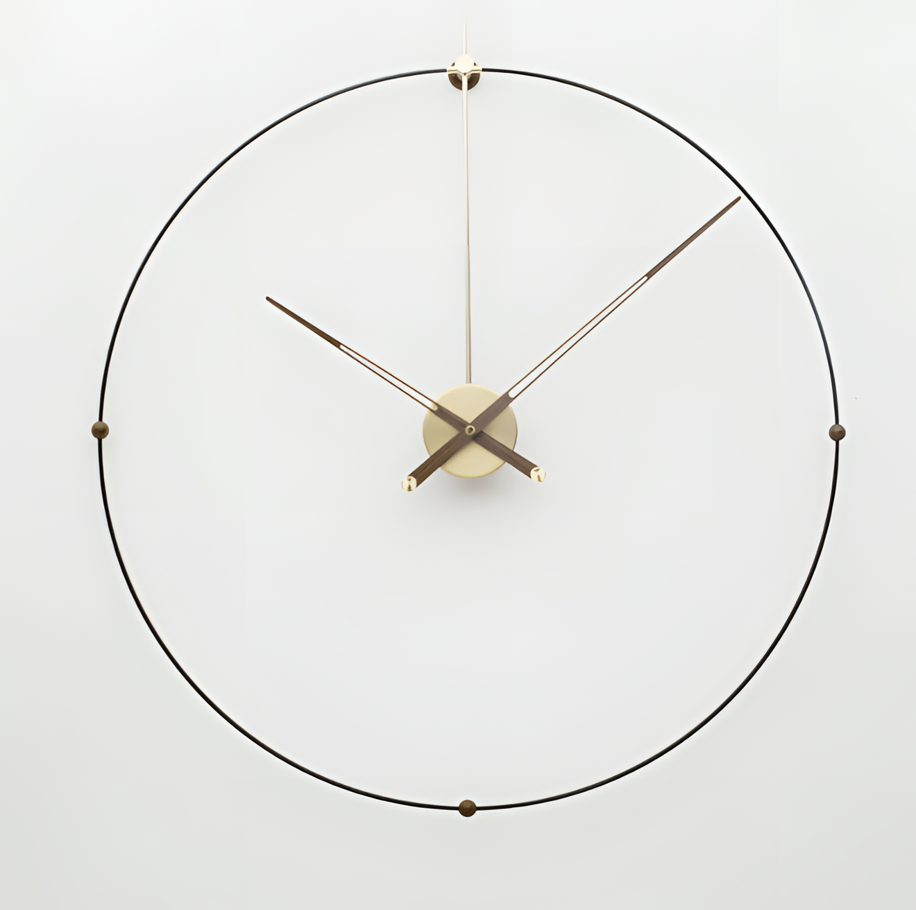 Infinity Minimalist Wall Clock - Golden/Wooden Finish | Clocks | NordicAbode.com