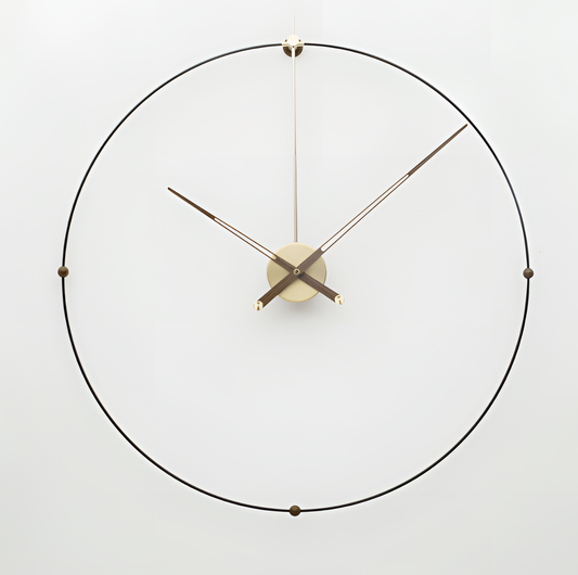 Infinity Minimalist Wall Clock - Golden/Wooden Finish | Clocks | NordicAbode.com