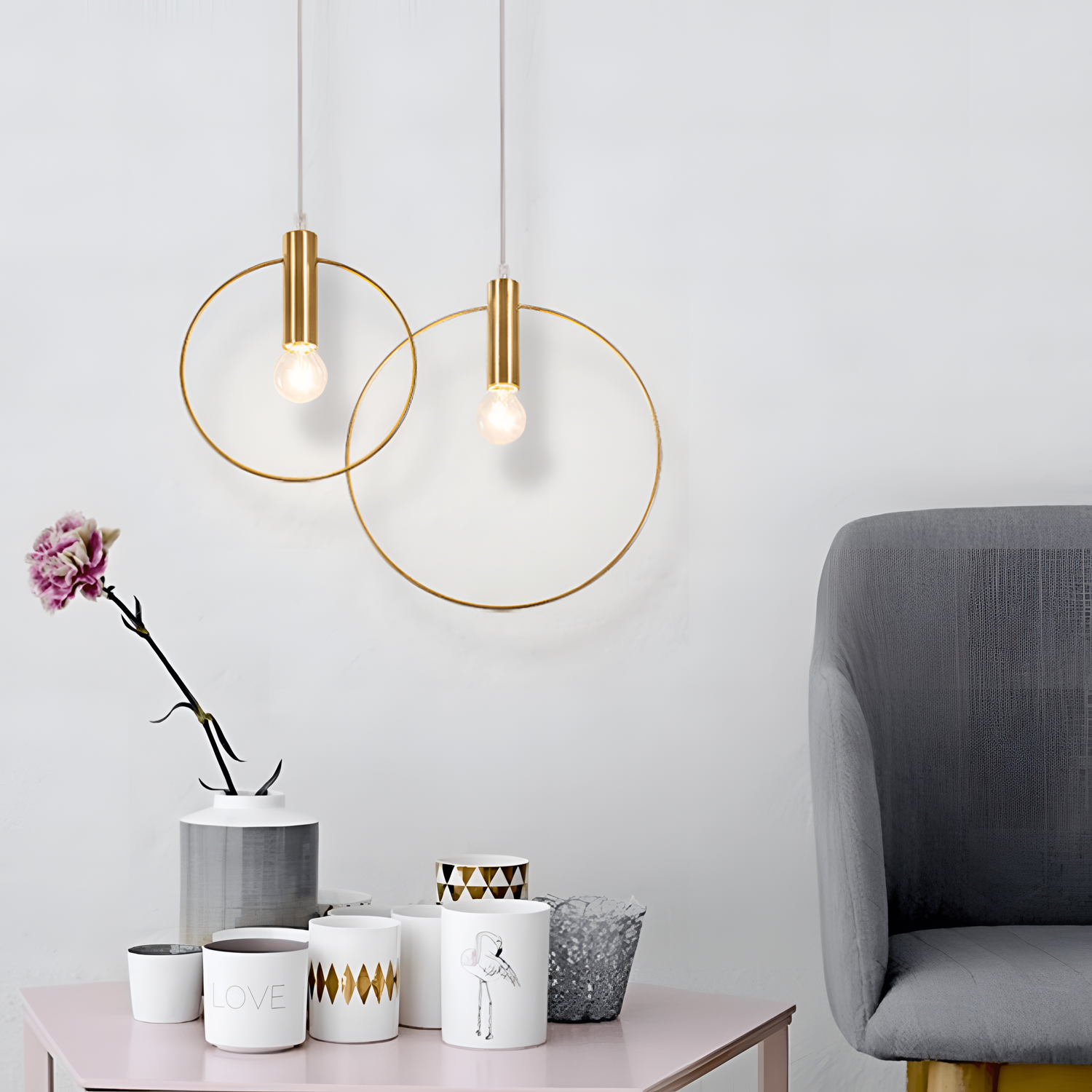 Antique Delicate Antique Gold Pendant Light | Lighting | NordicAbode.com