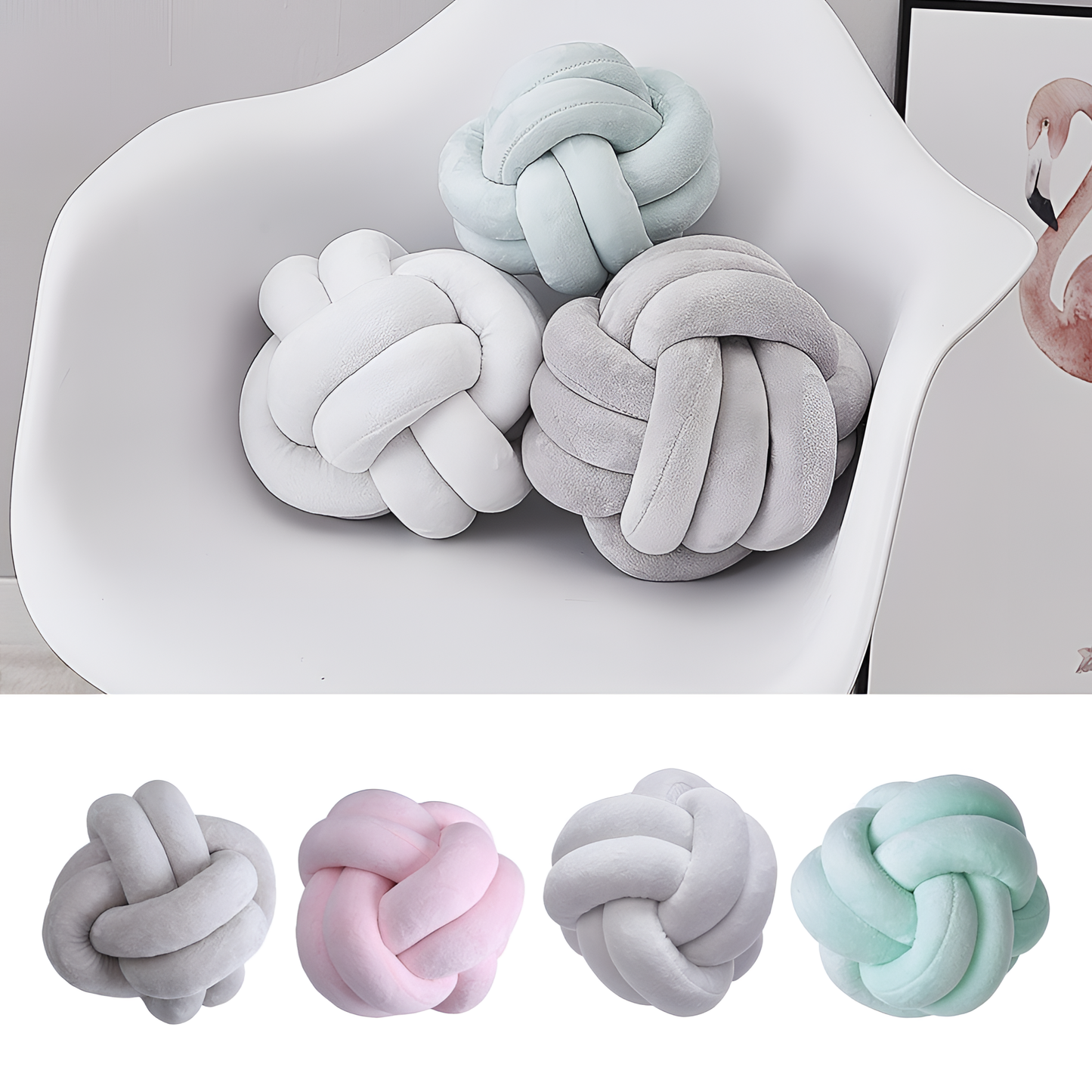 Soft Knotted Plush Cushion Pillow | Cushions | NordicAbode.com