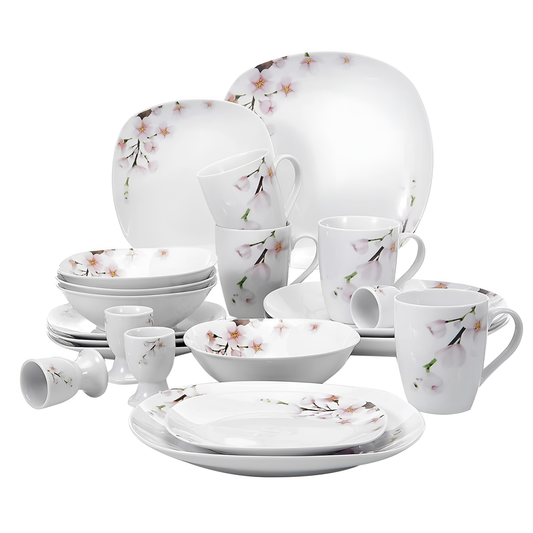 Annie Porcelain Dinnerware Set - Pink Floral | Dinnerware | NordicAbode.com