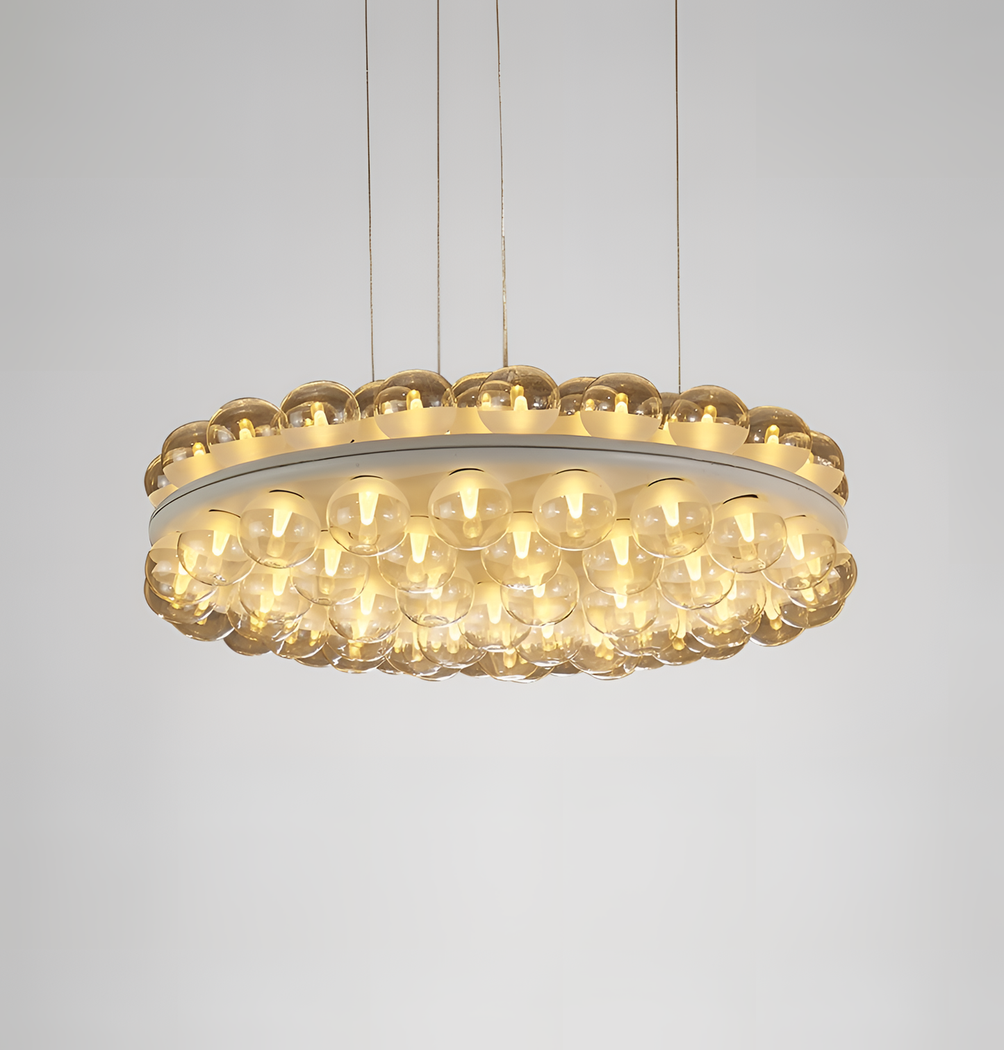 Mara Hollywood Chandelier - Clear Glass & White Metal | Lighting | NordicAbode.com