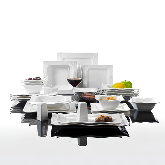 Series 28-Piece Porcelain Dinner Set (White) | Dinnerware | NordicAbode.com