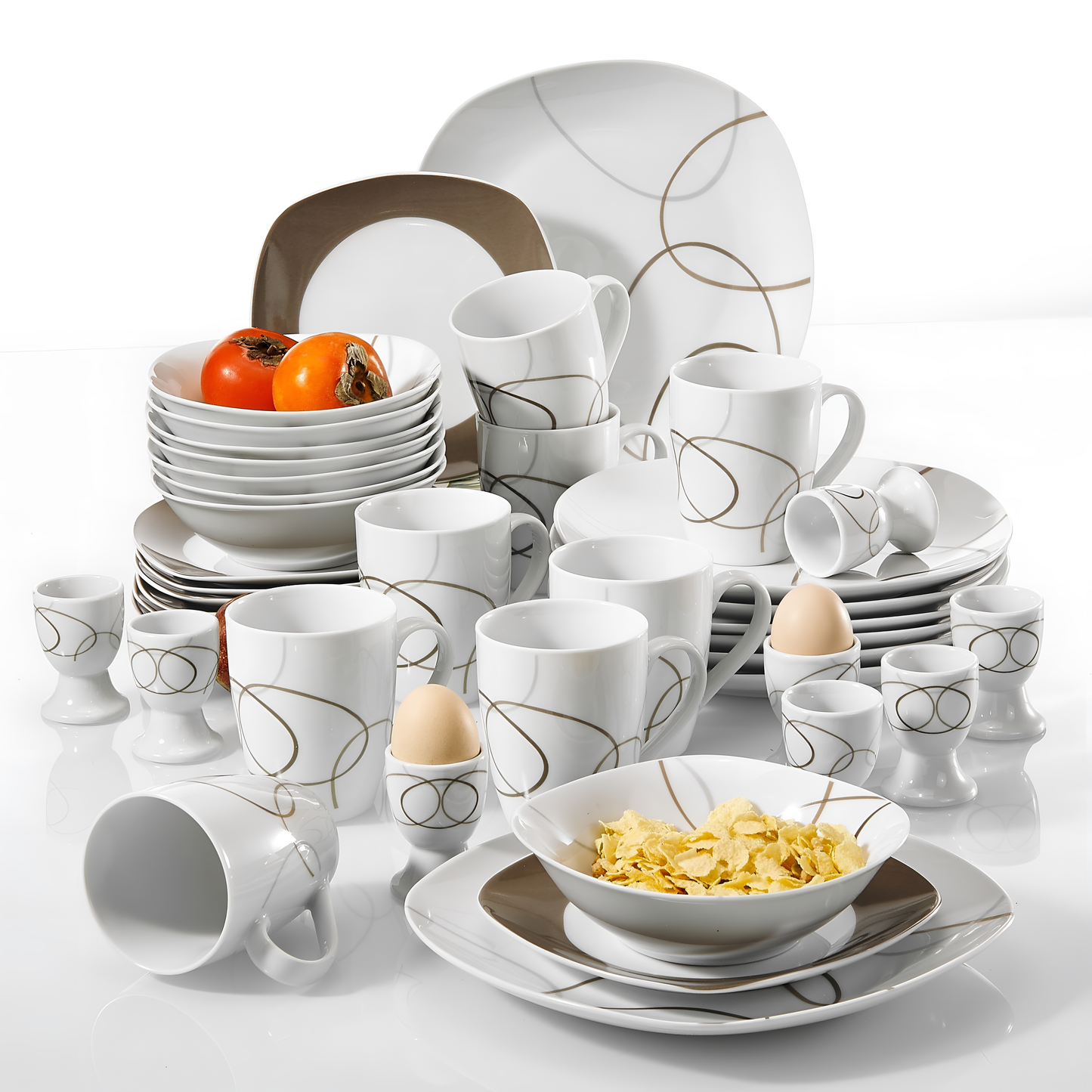 Nikita 40-Piece Porcelain Dinner Set - NIKITA | Dinnerware | NordicAbode.com