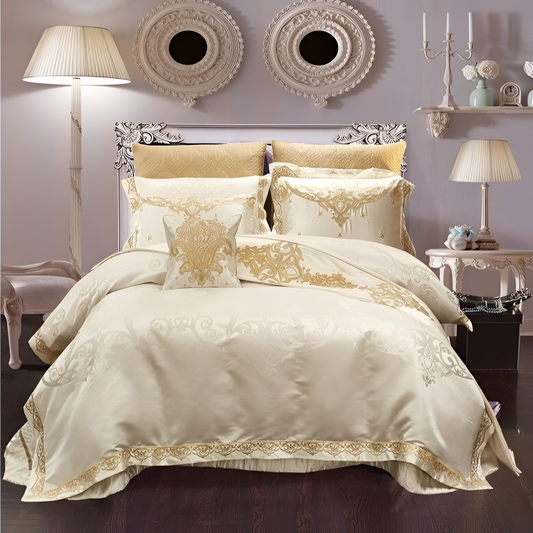 Rovenia Elegant Satin Cotton Duvet Set | Bedding | NordicAbode.com