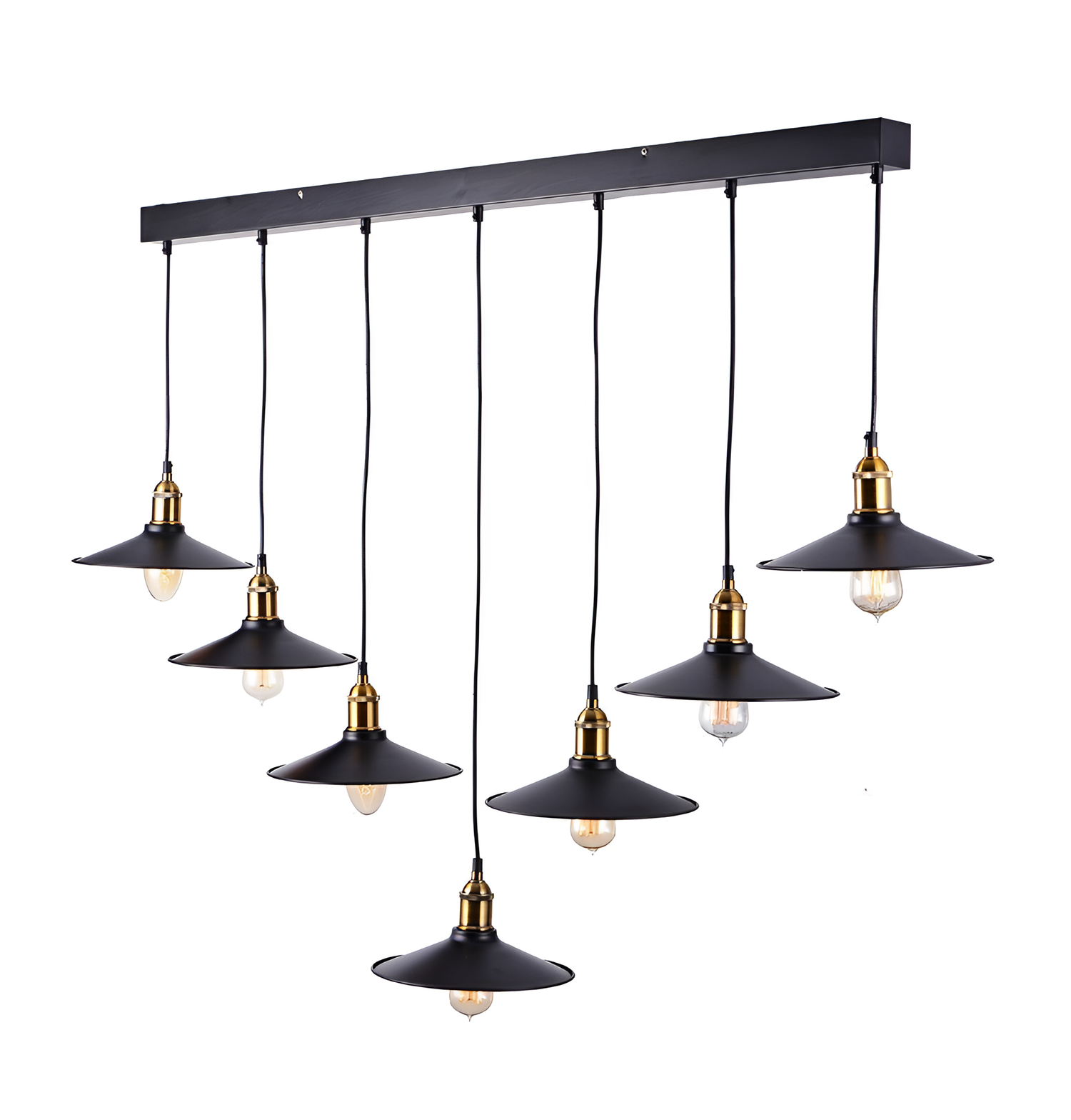 Factory Industrial Pendant Chandelier - 7 Cord Cluster | Lighting | NordicAbode.com