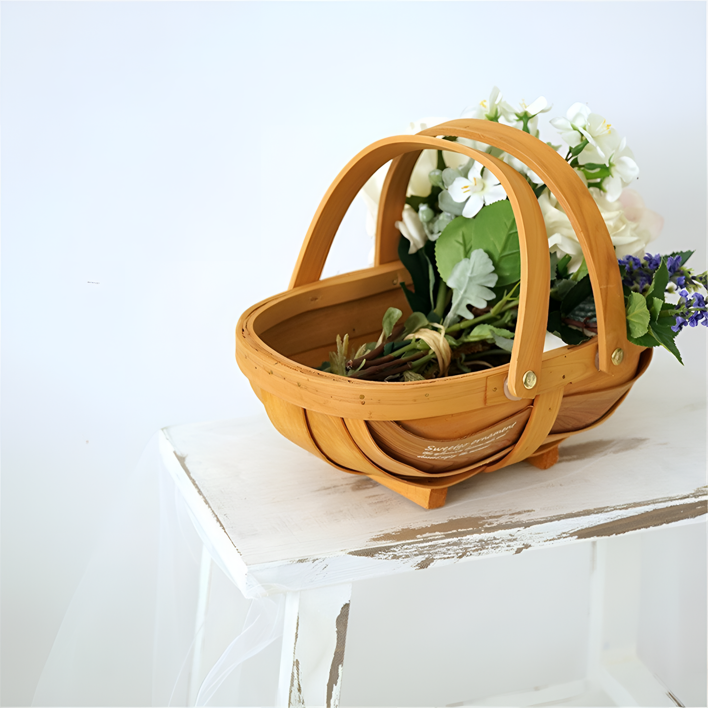 Wood Weave Wide Basket | Baskets | NordicAbode.com