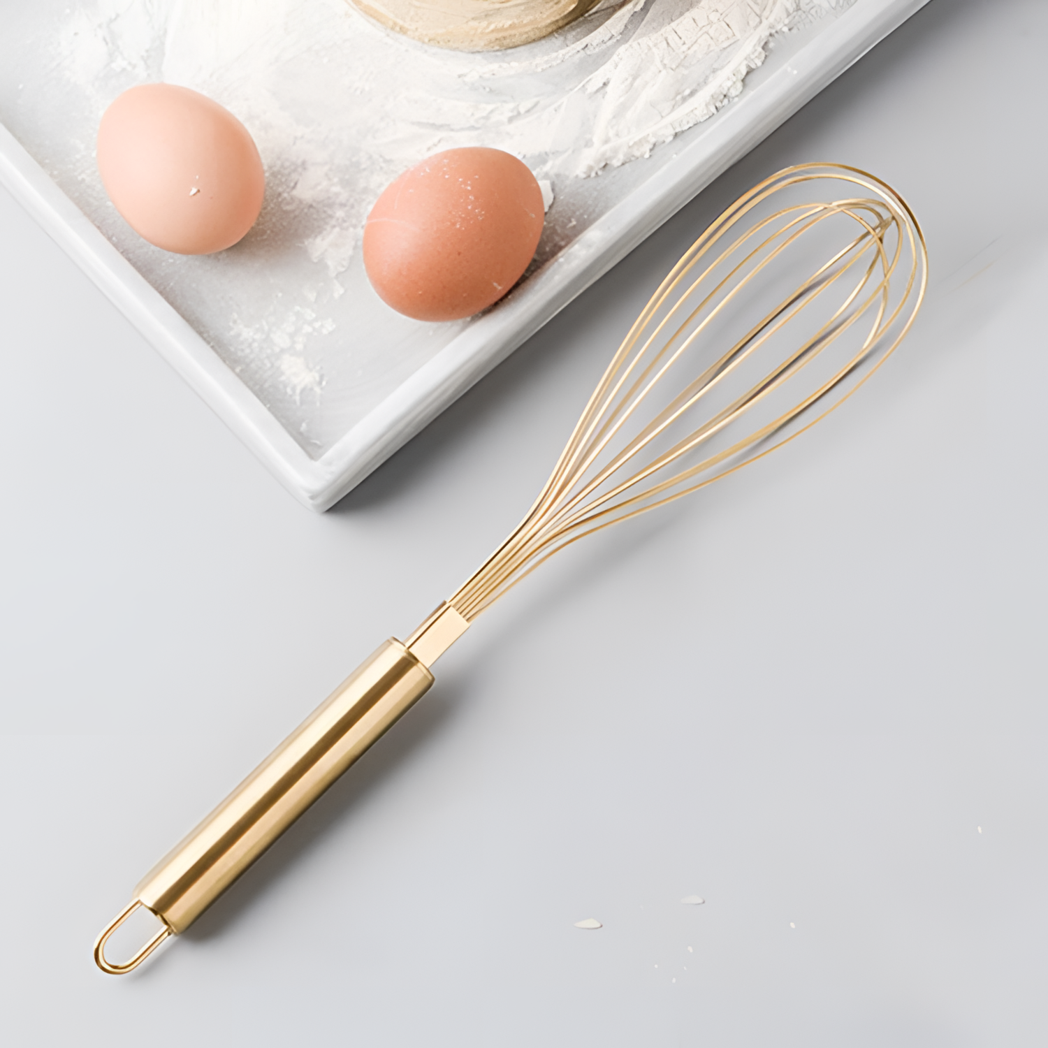 Golden Elegant Stainless Steel Egg Beater | Kitchenware | NordicAbode.com