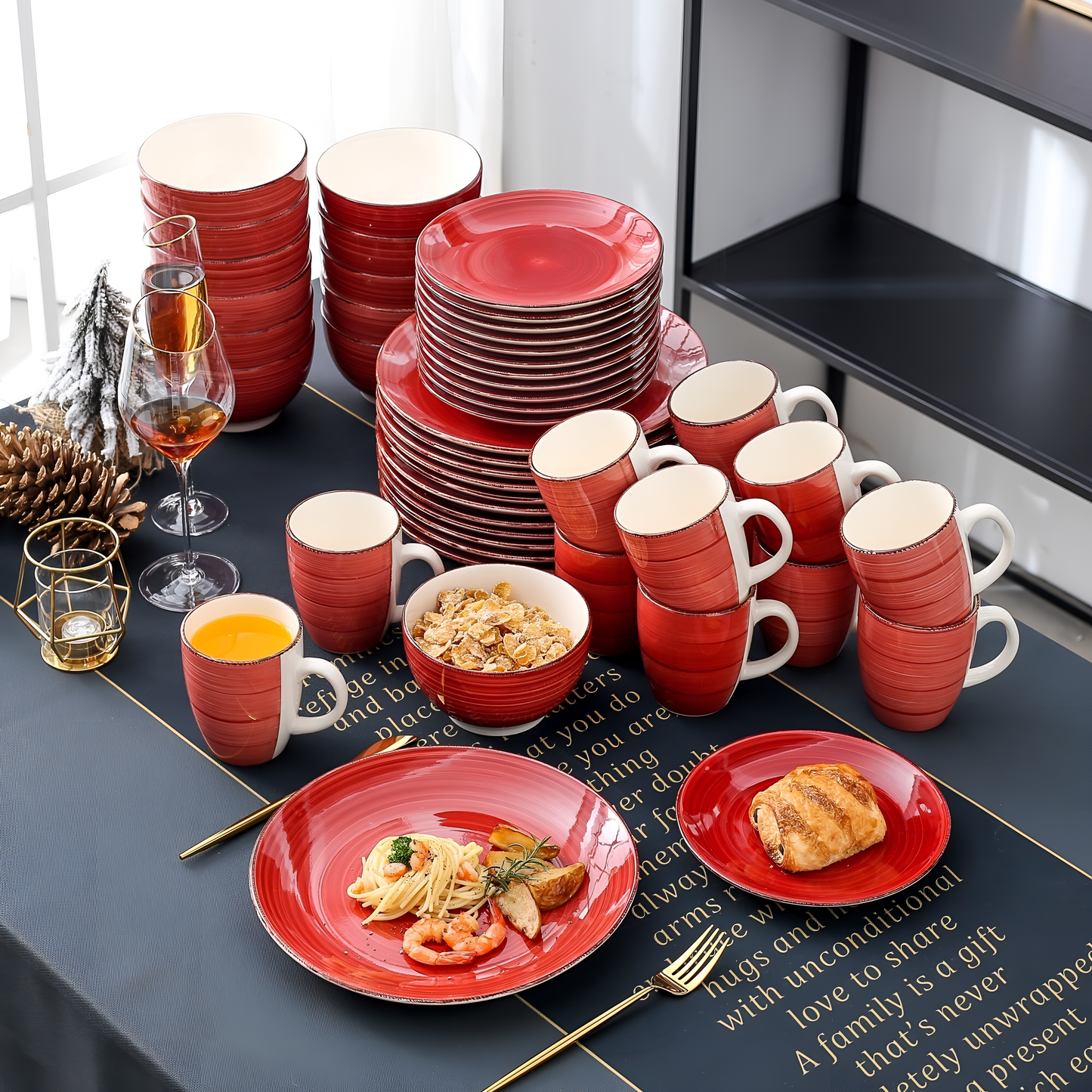 Bella-R 48-Piece Porcelain Dinner Set | Dinnerware | NordicAbode.com