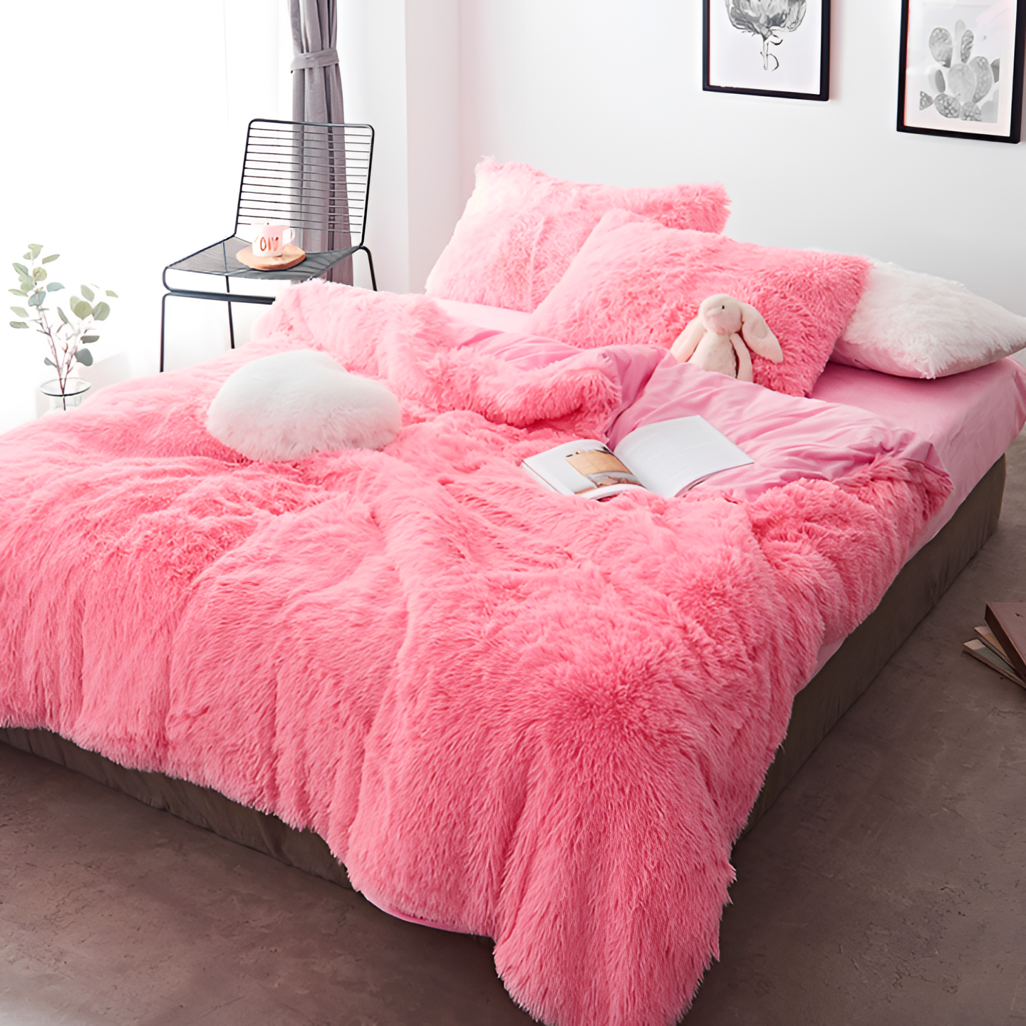 Colorful Faux Fur Bedding Set - 4pcs | Bedding | NordicAbode.com