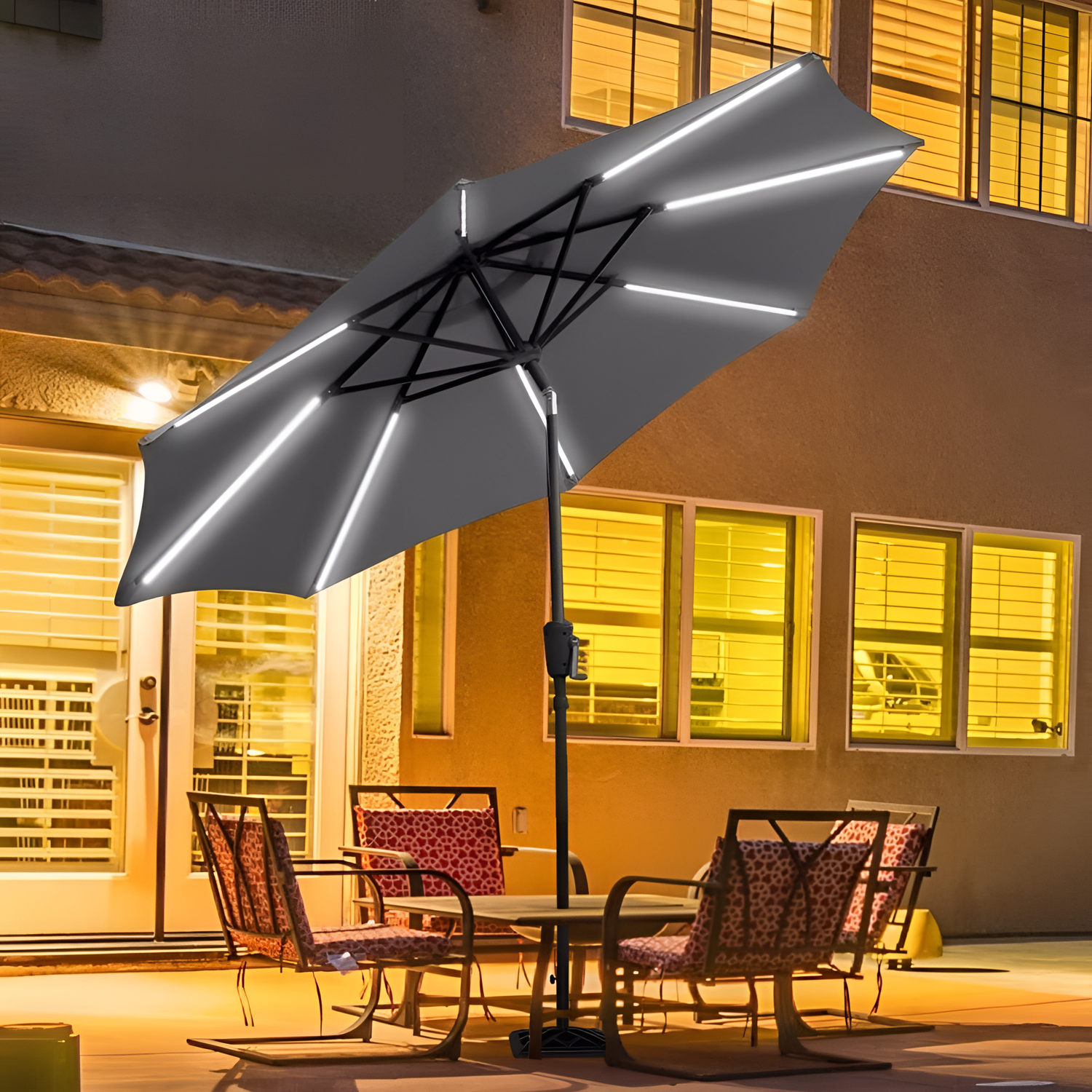 Tulio Solar LED Patio Umbrella | Outdoor | NordicAbode.com