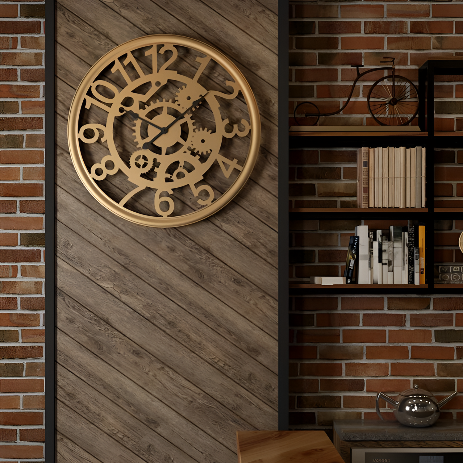 Linden Wrought Iron Cogs & Gears Clock | Wall Clocks | NordicAbode.com