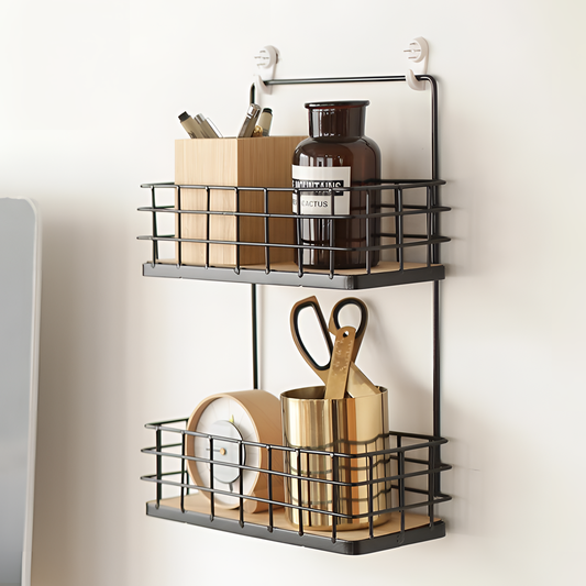 Iron Wall-Mounted Storage Rack | Storage Solutions | NordicAbode.com