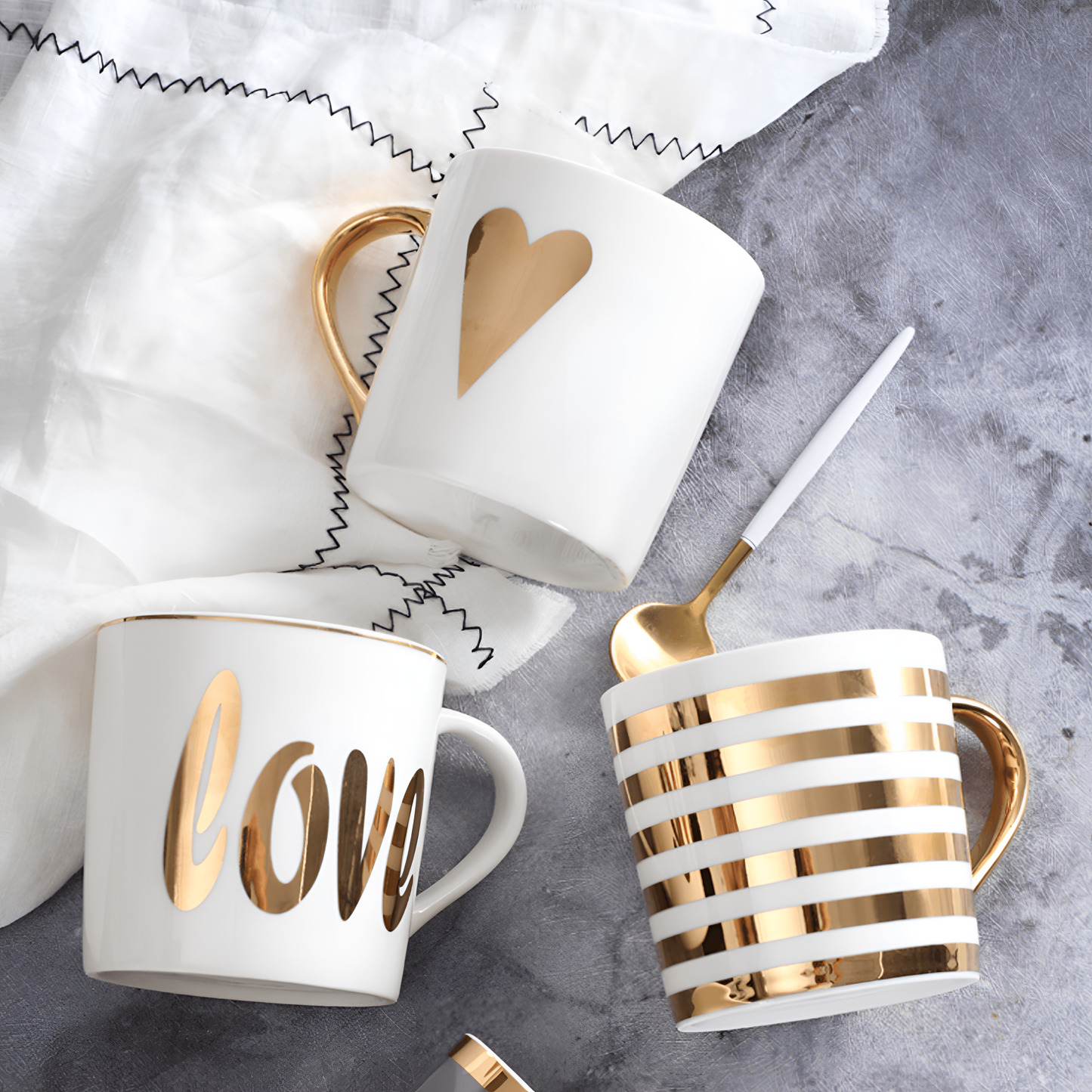 Lovely Luxury Gold Ceramic Mugs | Mugs | NordicAbode.com