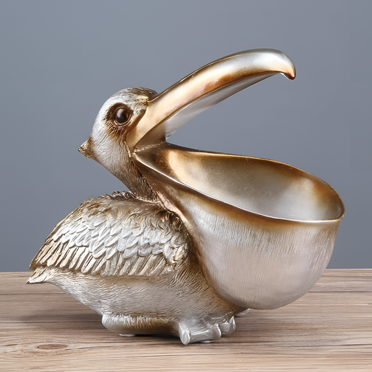 Topika- Elegant Pelican Figurine Storage Basket | Decorative Storage | NordicAbode.com